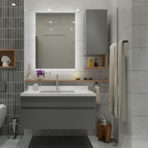 Milux Duvar Sabitlemeli Lüks Banyo Dolabı BD-1003